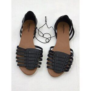 Arizona Jean Co Womens Size 8.5 Basket Weave Black Sandals